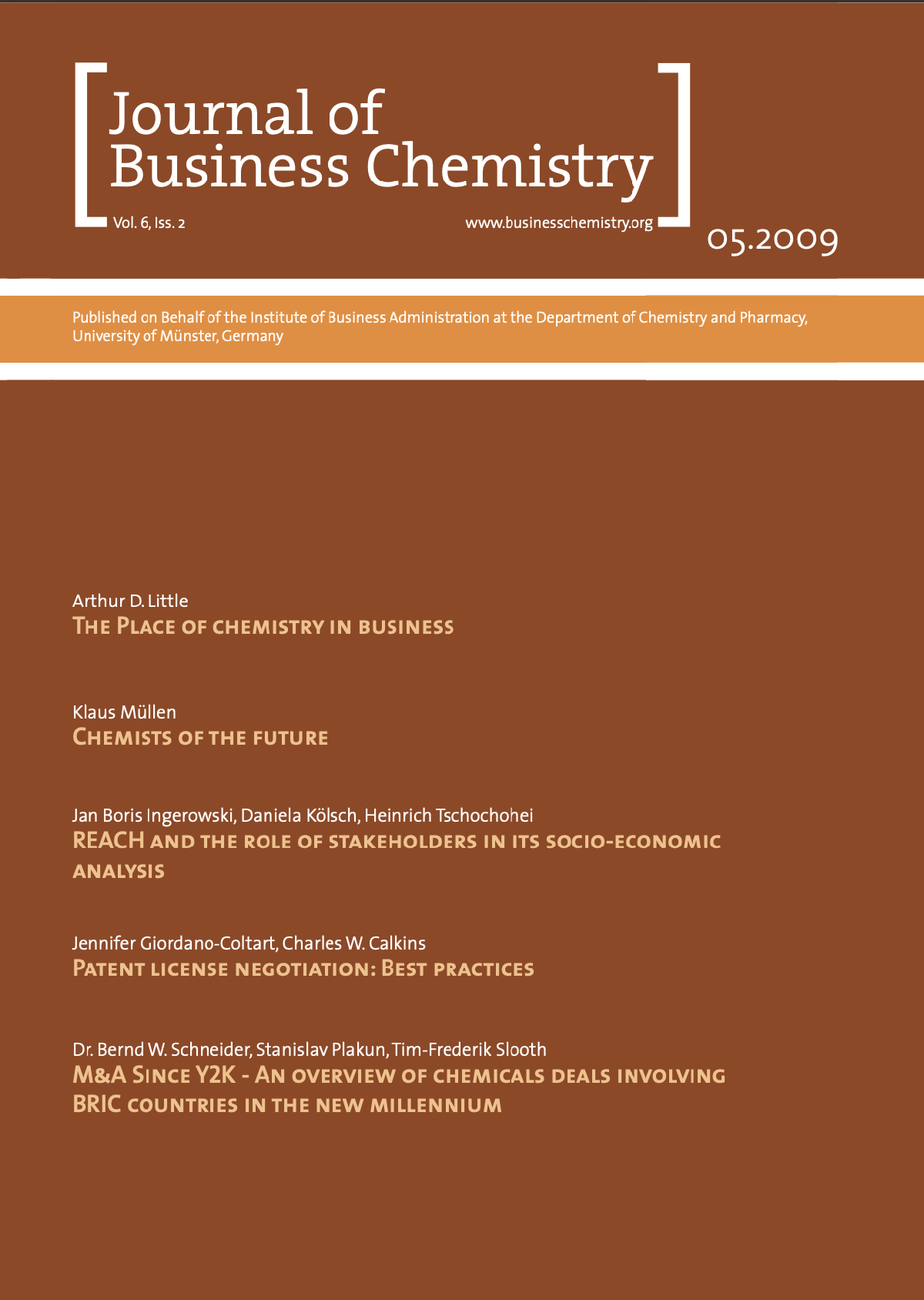 Journal of Business Chemistry May 2009