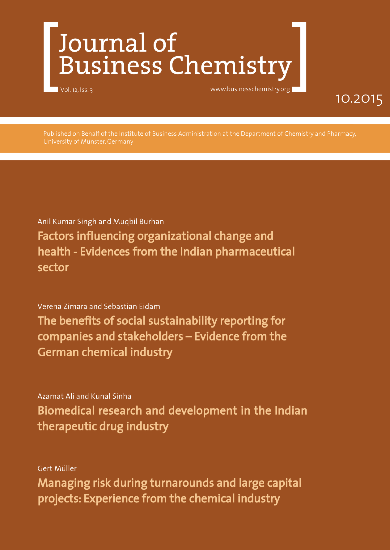 Journal of Business Chemistry October 2015
