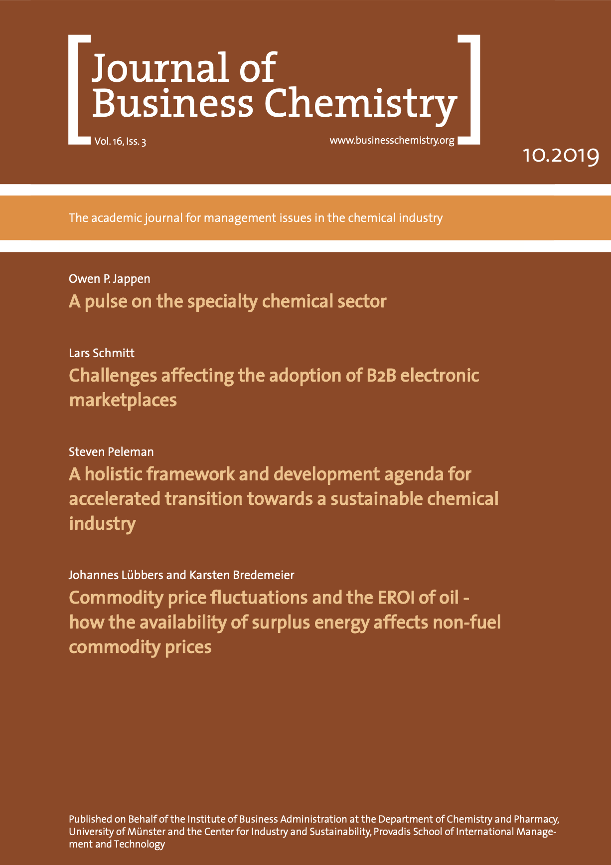 Journal of Business Chemistry October 2019