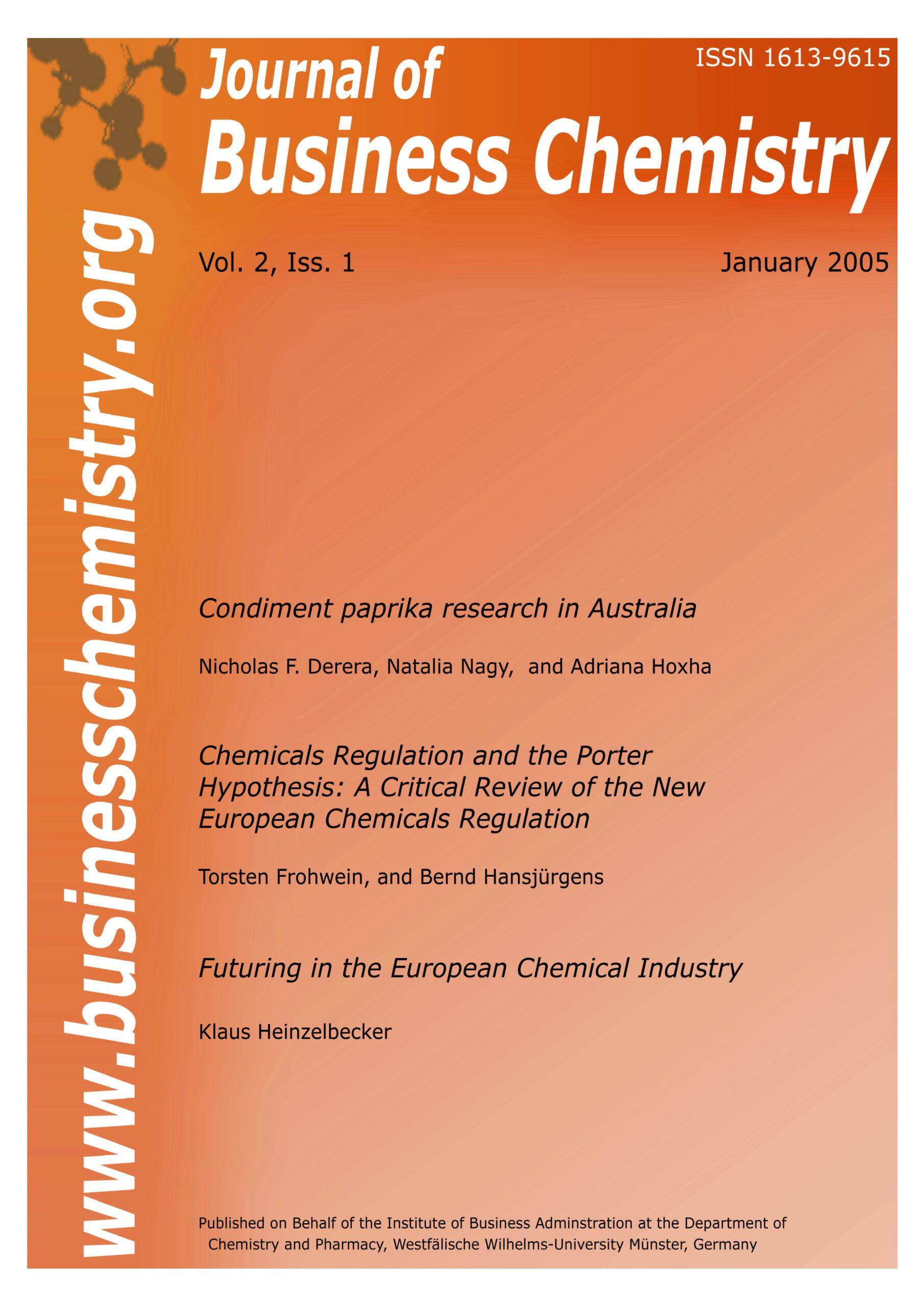 Journal of Business Chemistry January 2005