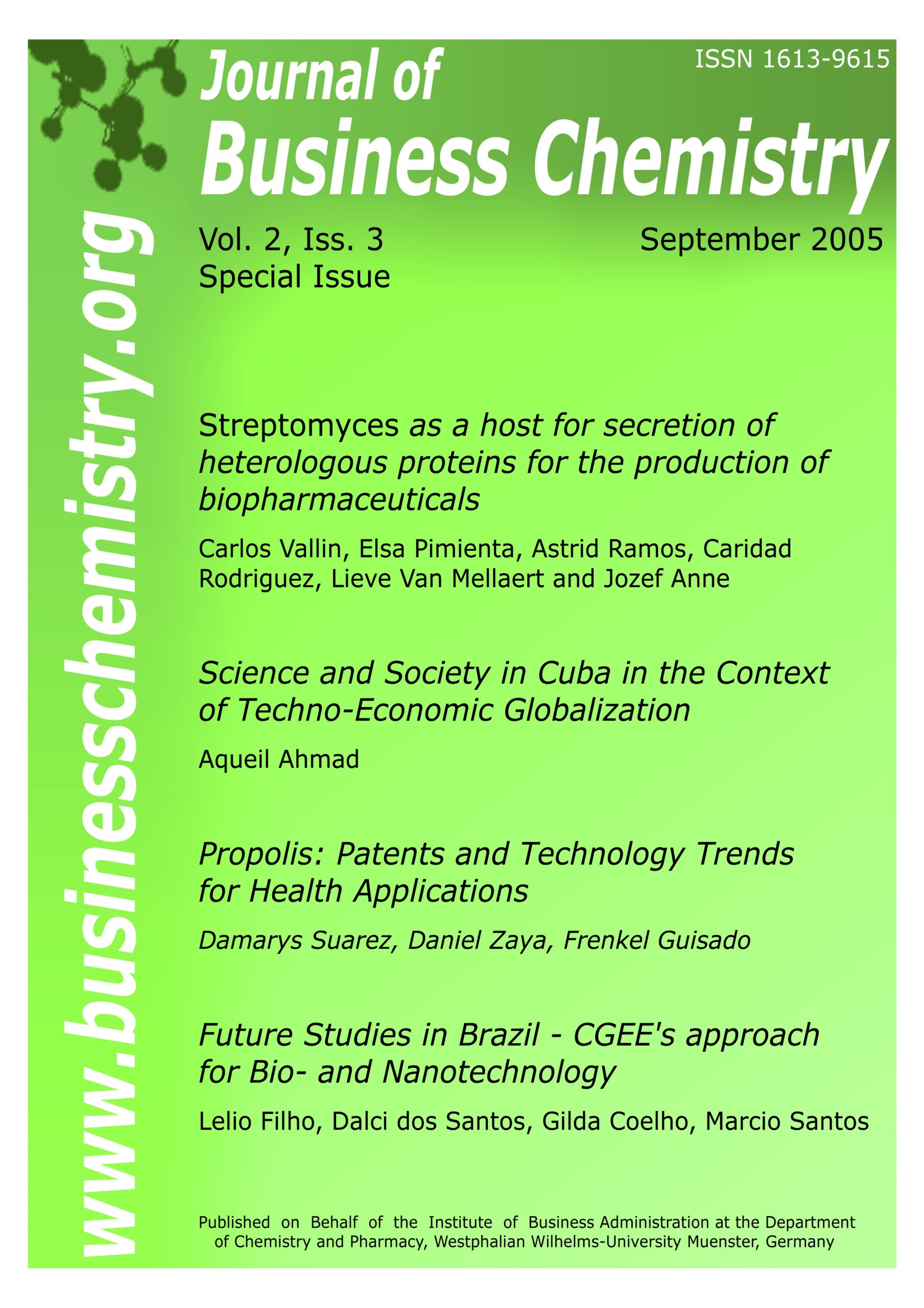 Journal of Business Chemistry September 2005