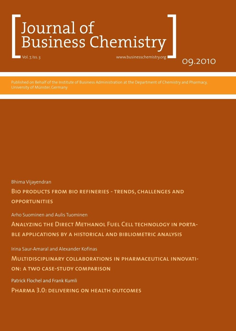 Journal of Business Chemistry September 2010