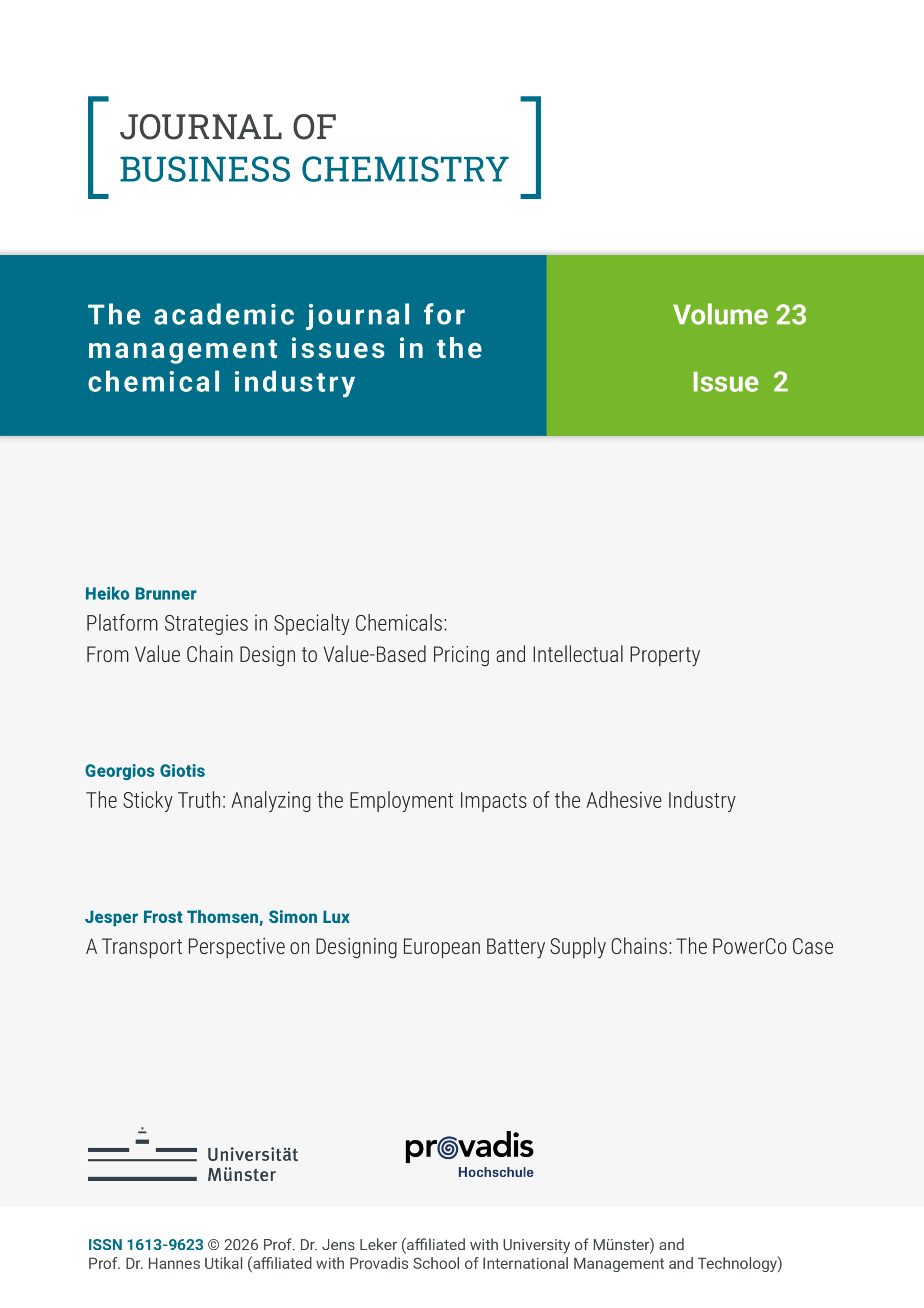 Journal of Business Chemistry June 2026